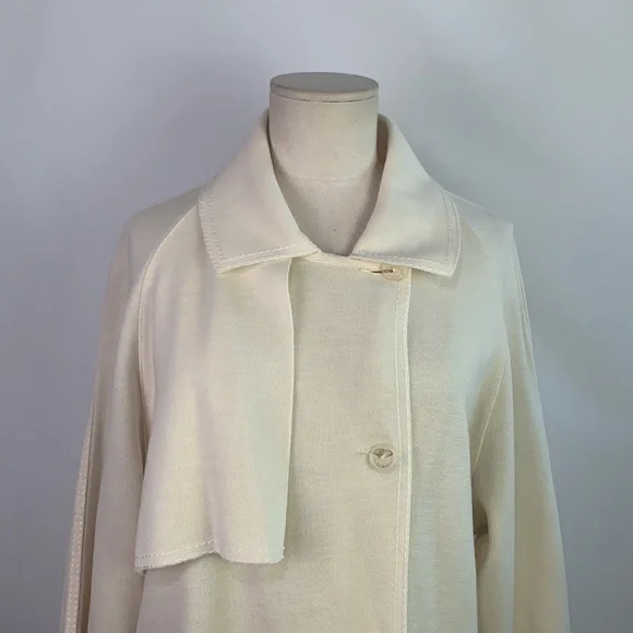 Rodier VTG cream knit long with belt jacket - Picture 2 of 11